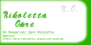 nikoletta opre business card